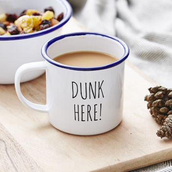 Enamel Personalised Dunk Here Mug