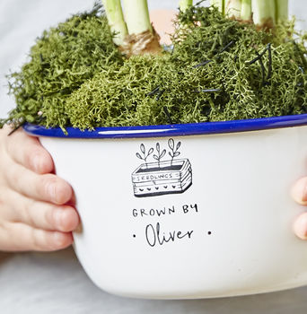 Enamel Personalised Planter