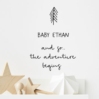 Personalised New Baby Wall Sticker