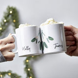 Personalised Mistletoe Mug Set