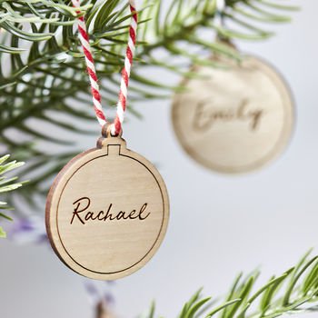 Personalised Wooden Bauble Decoration
