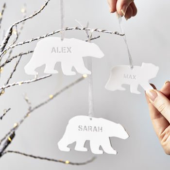 Polar Bear Personalised Christmas Decoration