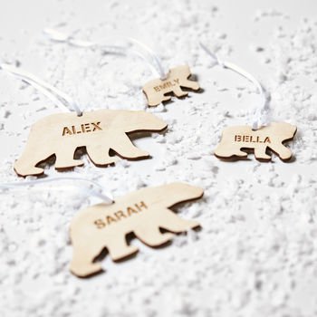 Polar Bear Personalised Christmas Decoration