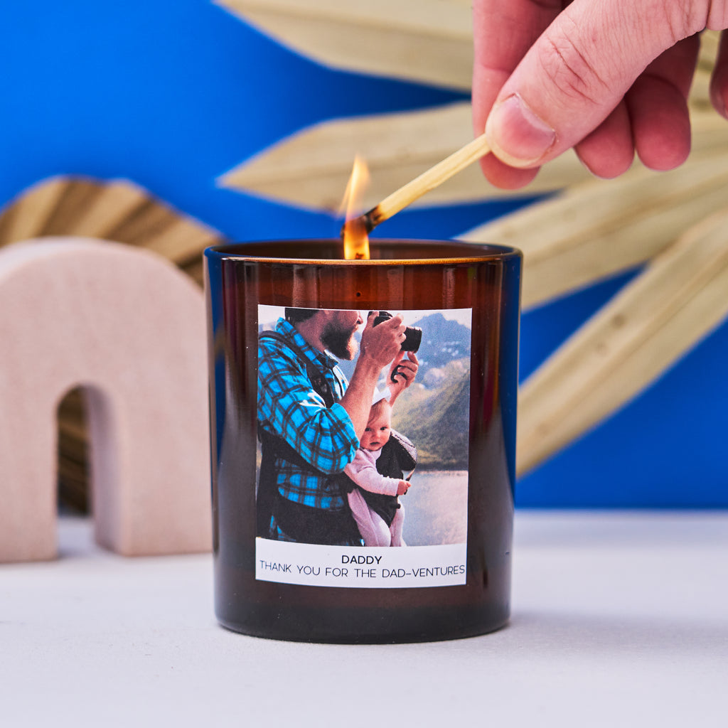 Personalised Photo Candle For Dad - Spark More Joy
