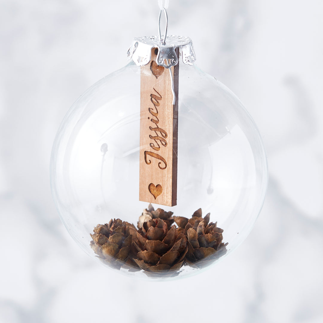 Personalised Pine Cone Christmas Bauble