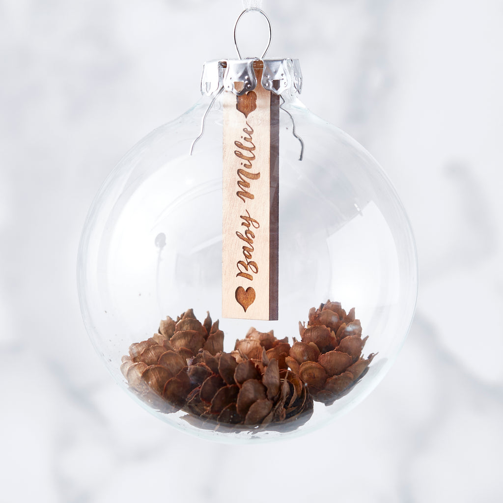 Personalised Baby's First Christmas Pine Cone Bauble