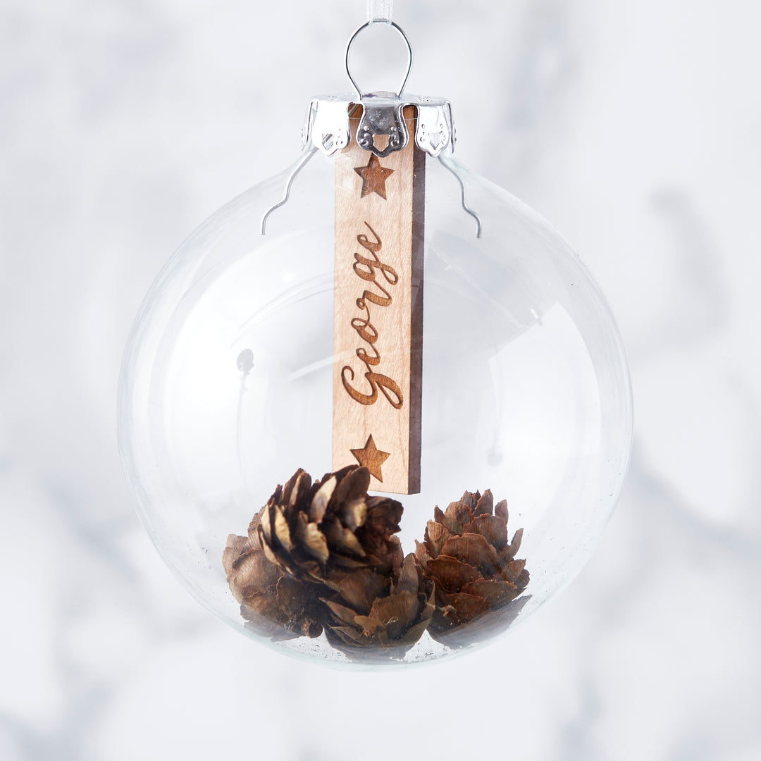 Personalised Pine Cone Christmas Bauble