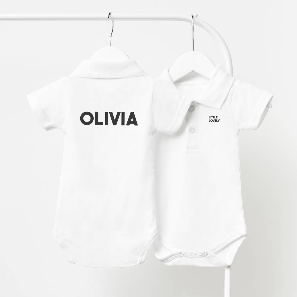Baby Name Personalised Polo Babygrow