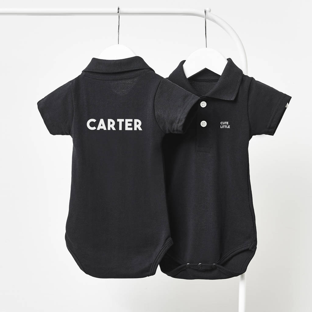 Baby Name Personalised Polo Babygrow