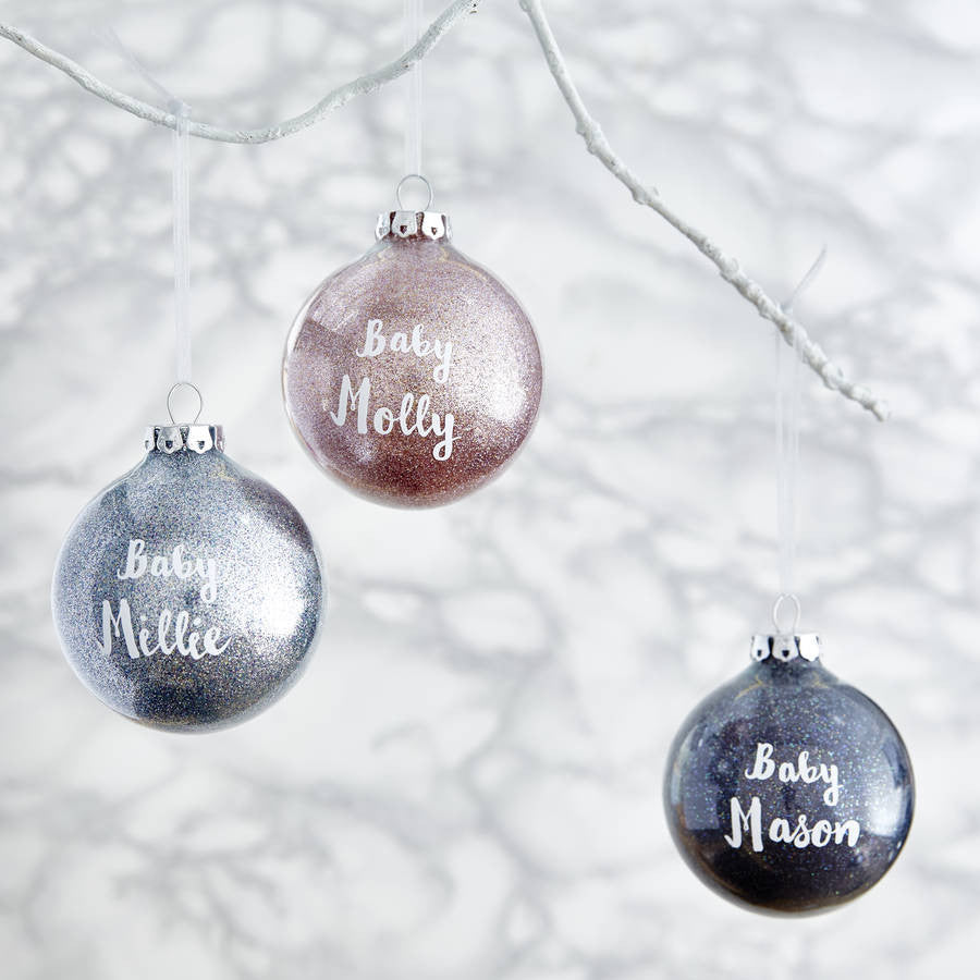 Baby's First Christmas Personalised Glitter Bauble