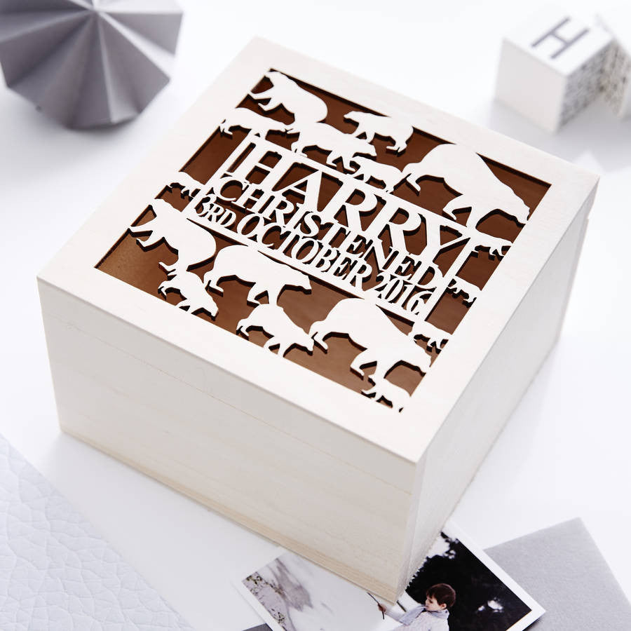Bear Christening Keepsake Box