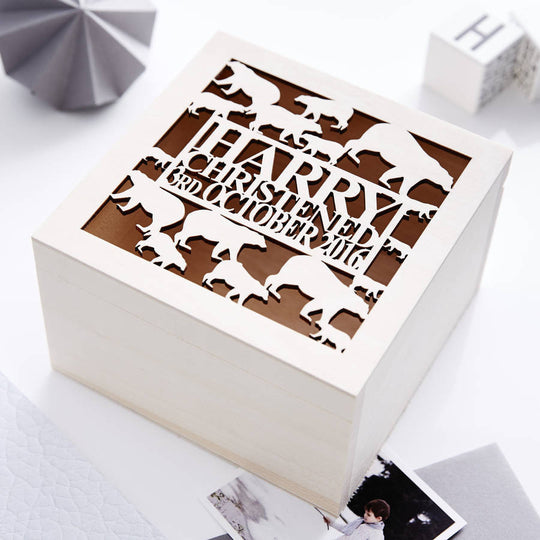 Bear Christening Keepsake Box