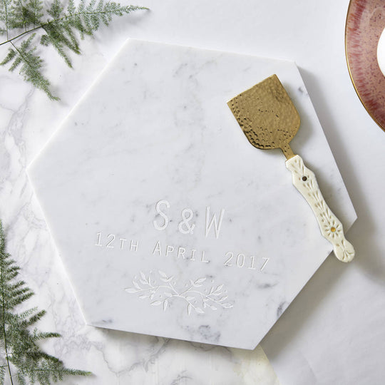 Botanical Personalised Marble Serving Board