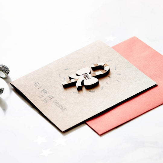 Candy Cane Personalised Christmas Card