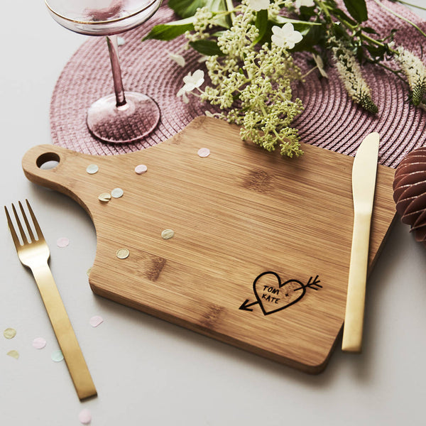 Carved Heart Personalised Chopping/Cheese Board