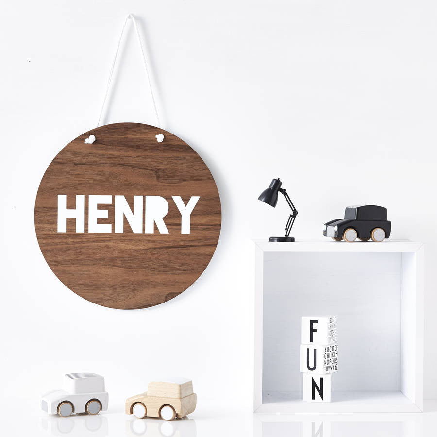 Children's Personalised Round Wooden Wall Art