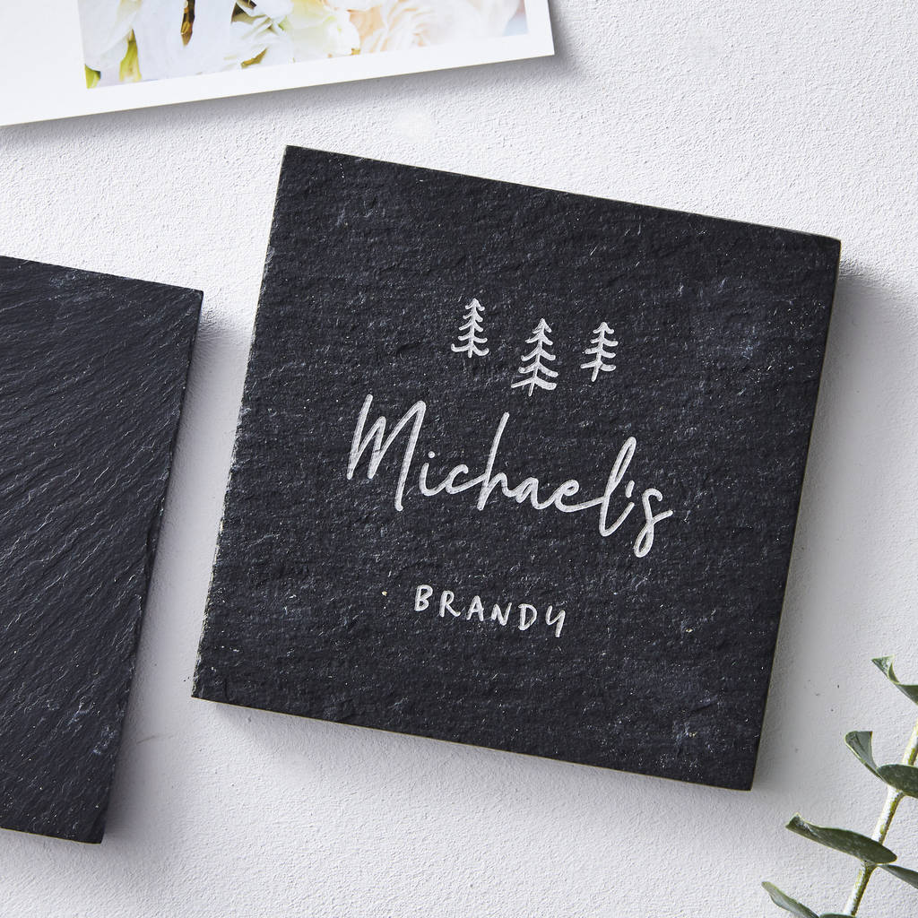 Slate Personalised Christmas Coaster