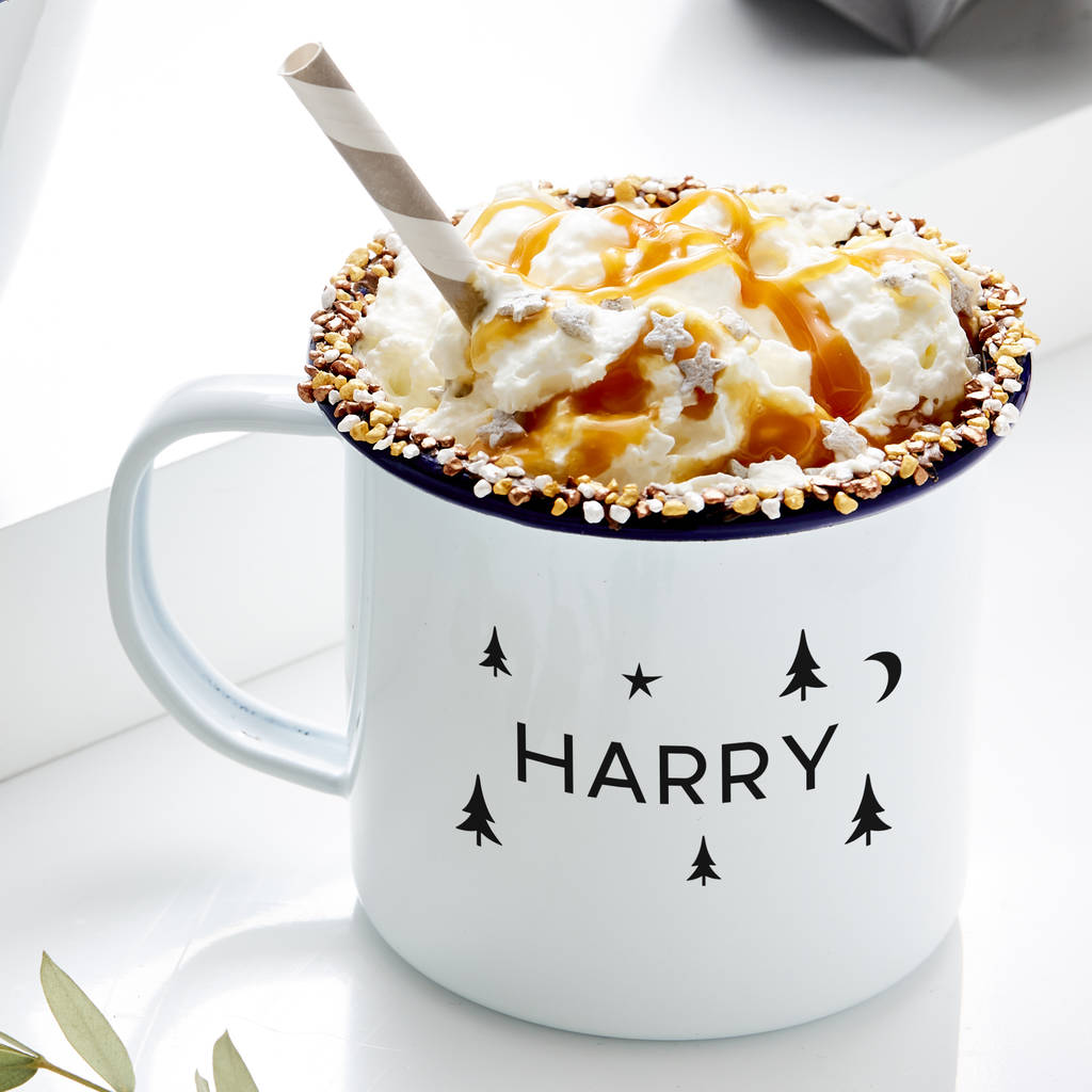 Enamel Personalised Childrens Christmas Mug