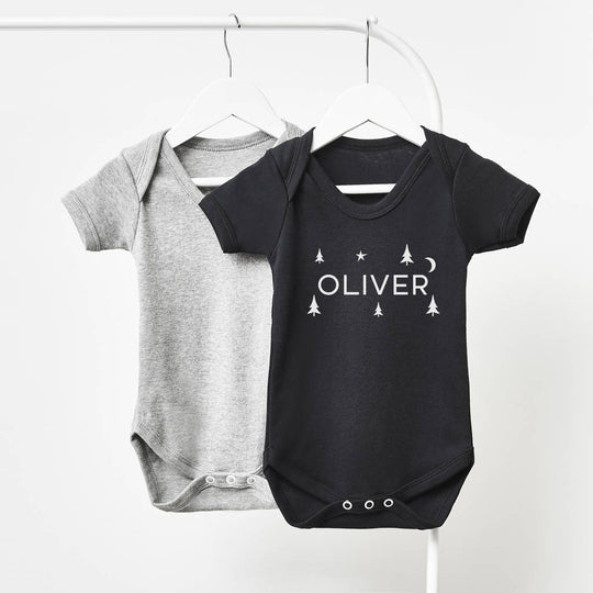 Short Sleeve Personalised Christmas Babygrow