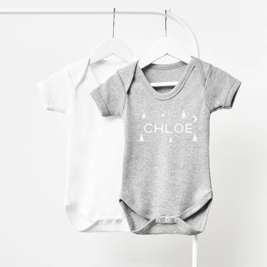 Short Sleeve Personalised Christmas Babygrow