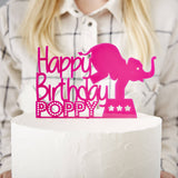 Circus Elephant Personalised Birthday Cake Topper