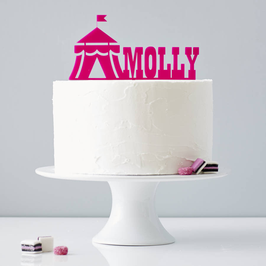 Circus Tent Personalised Birthday Cake Topper