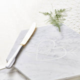 Couples Carved Heart Personalised Marble Serving Board
