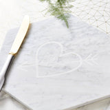Couples Carved Heart Personalised Marble Serving Board
