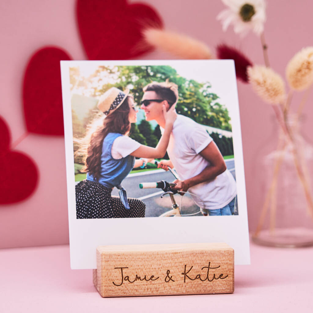 Engagement Gift Engraved Photo Block