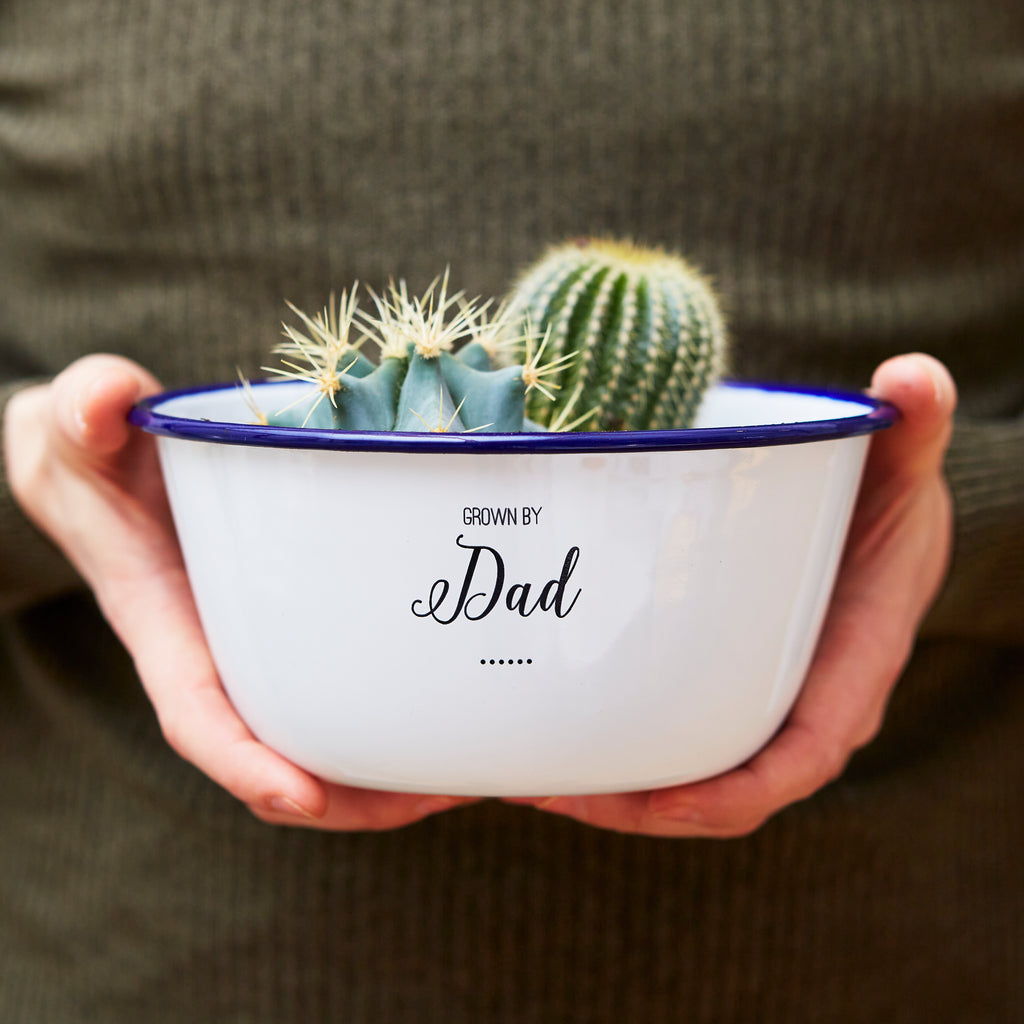 Engraved Personalised Enamel Planter