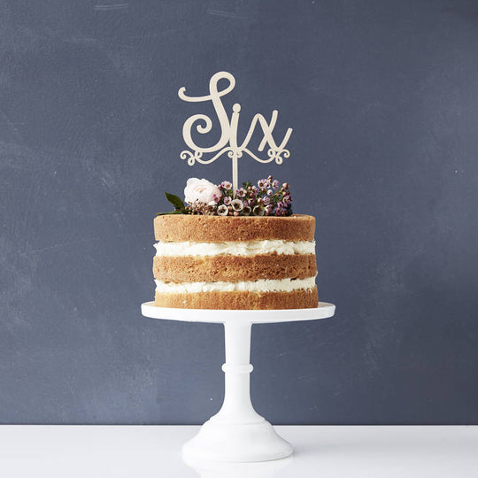 Decorative Number Wooden Birthday Cake Topper