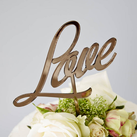 Elegant 'Love' Wedding Cake Topper