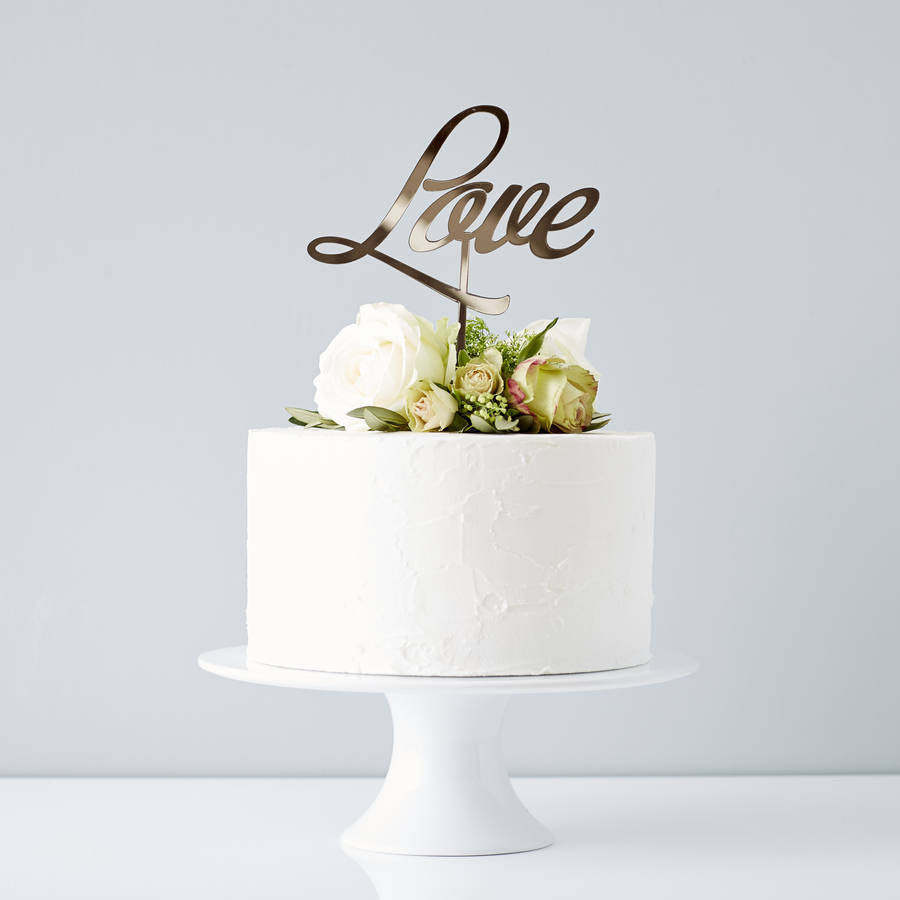 Elegant 'Love' Wedding Cake Topper
