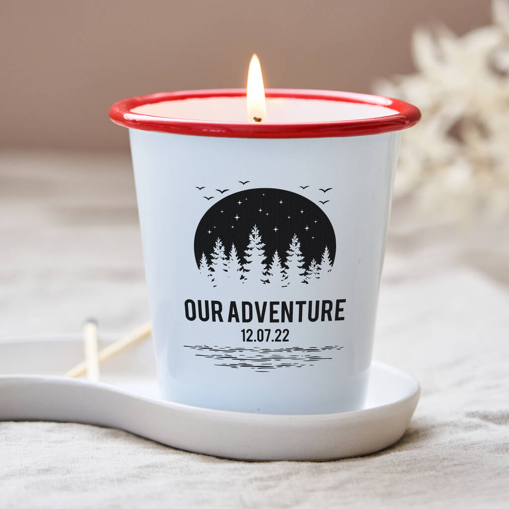 Enamel Personalised Adventure Candle - Spark More Joy