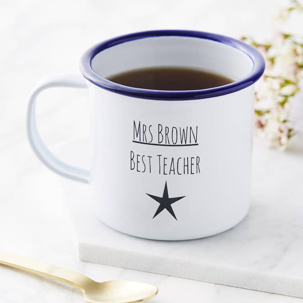 Enamel Personalised Best Teacher Mug