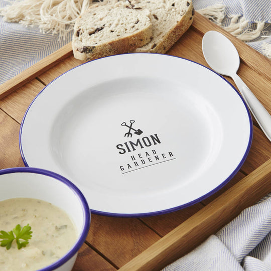 Enamel Personalised Gardening Plate