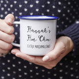 Enamel Personalised Hot Chocolate Mug