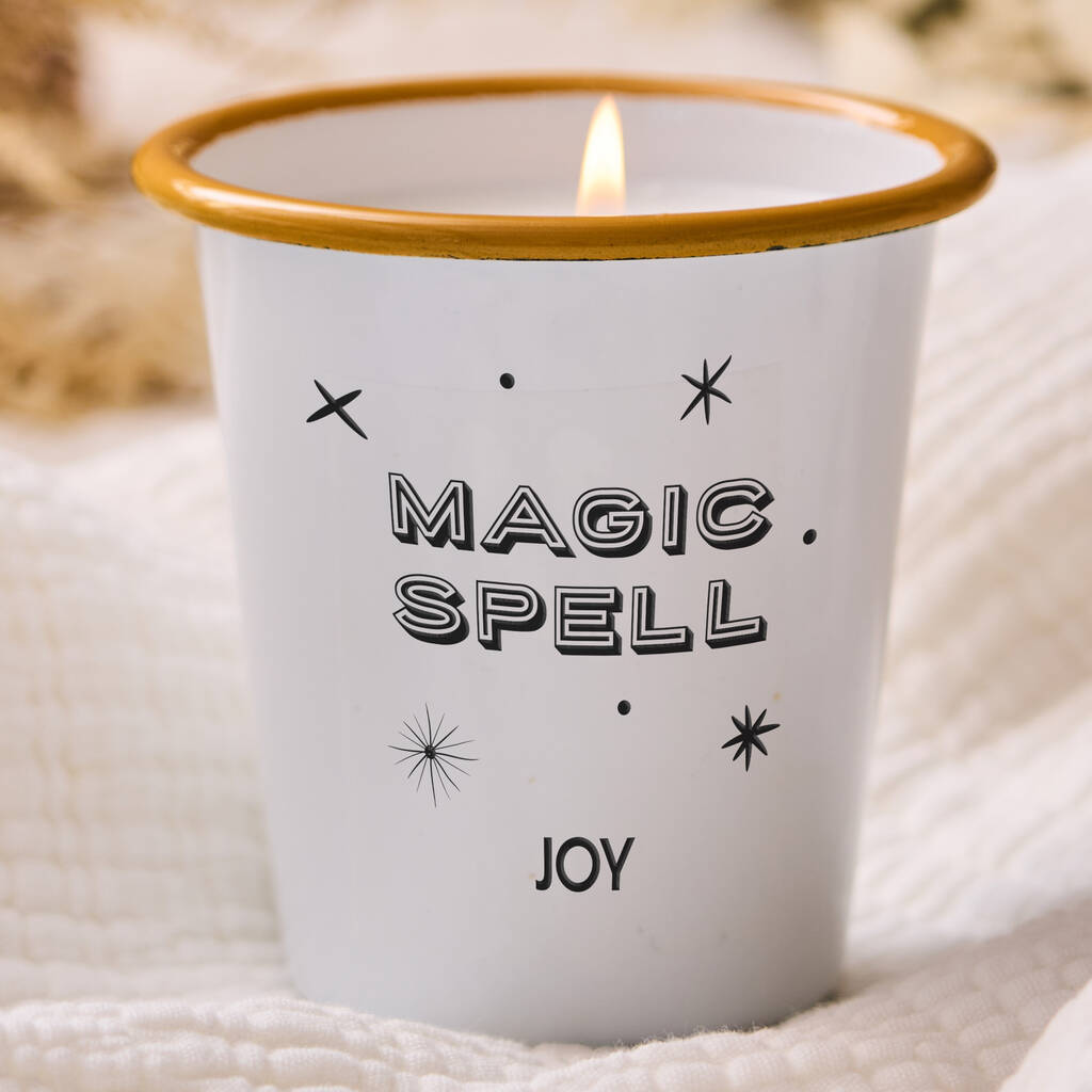 Enamel Personalised Magic Spell Candle - Spark More Joy