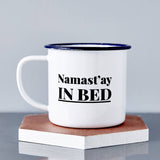 Enamel Personalised Namaste Mug