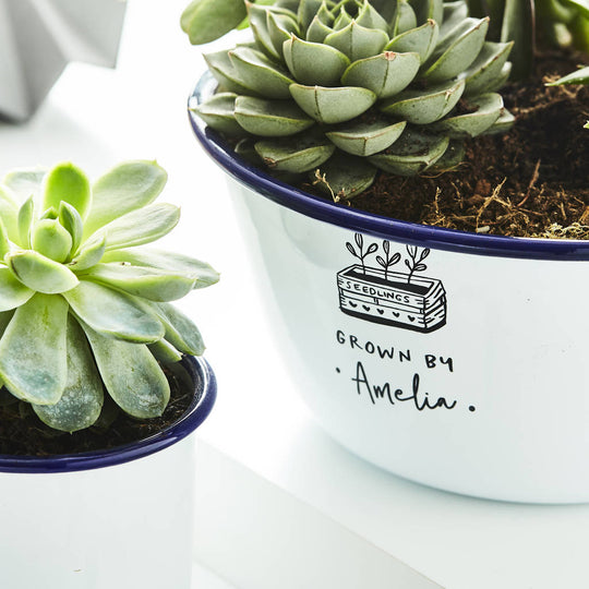 Enamel Personalised Planter