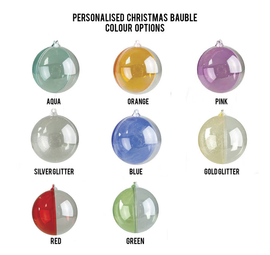 Engraved Colourful Personalised Family Christmas Bauble