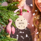 Engraved Wooden Bauble Decoration