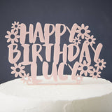 Floral Personalised Birthday Cake Topper