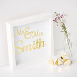 Framed Personalised Mr And Mrs Print