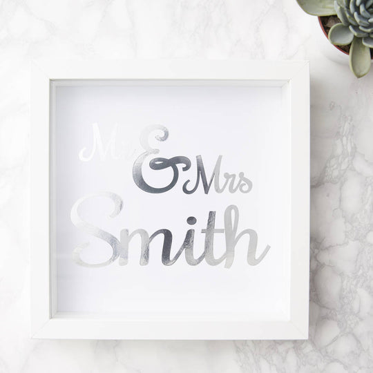 Framed Personalised Mr And Mrs Print