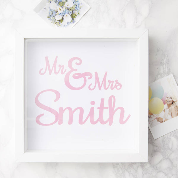 Framed Personalised Mr And Mrs Print