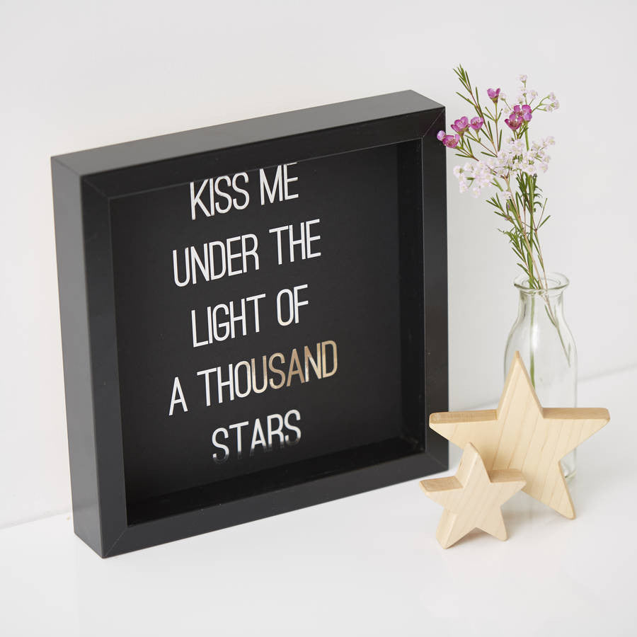 Framed Personalised Song Lyrics Print