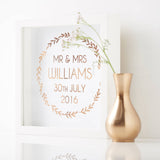 Framed Personalised Wedding Print