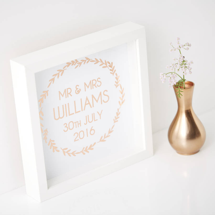 Framed Personalised Wedding Print