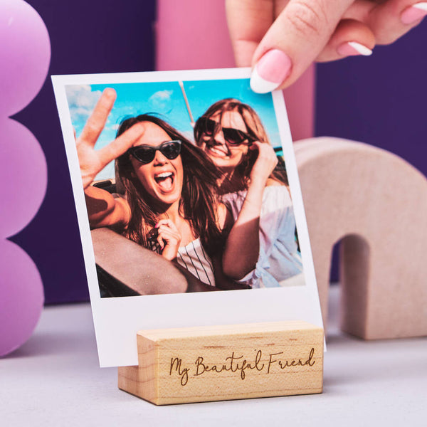 Friendship Personalised Wooden Photo Holder